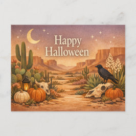 Cartão Postal De Festividades Deserto Sabedoria Cactus Halloween