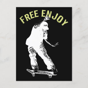 Cartão Postal De Festividades Desfrute do skate urbano retrô