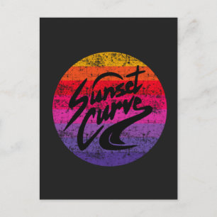Cartão Postal De Festividades Design da Curva Sunset