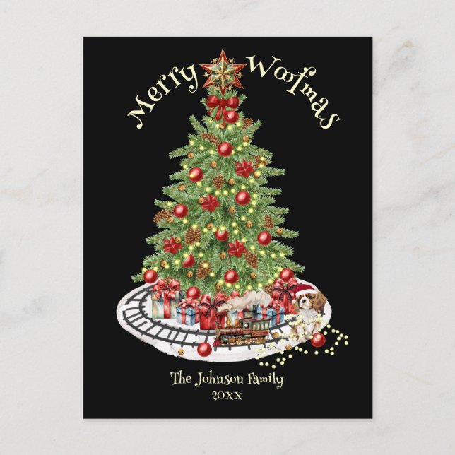 Cartão Postal De Festividades Design de Cachorro de Woofmas feliz - Rei Charles  (Frente)