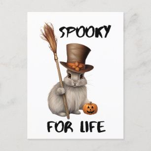 Cartão Postal De Festividades Design de Coelhinha Bonita De Halloween