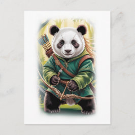 Cartão Postal De Festividades Design de Filme de Panda Engraçado em Branco