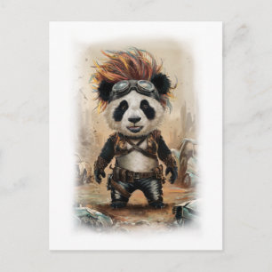 Cartão Postal De Festividades Design de Filme de Panda Pós Apocalipse em um Bran