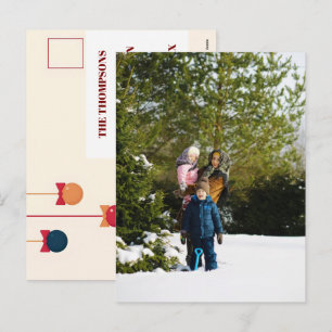 Cartão Postal De Festividades Design de Inverno de Férias Felizes Personalizado