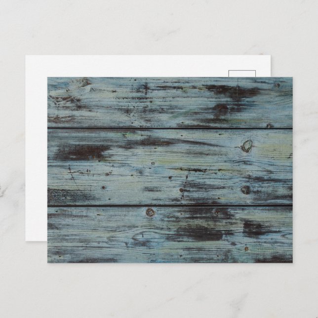 Cartão Postal De Festividades Design de madeira Turquoise presente de Chique de  (Frente/Verso)