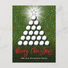Cartão Postal De Festividades Design de Natal da Família de Golfe