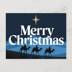 Cartão Postal De Festividades Design de Natal Elegante - A Estrela de Belém
