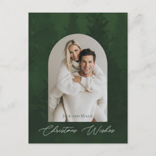 Cartão Postal De Festividades Design de Natal floresta verde