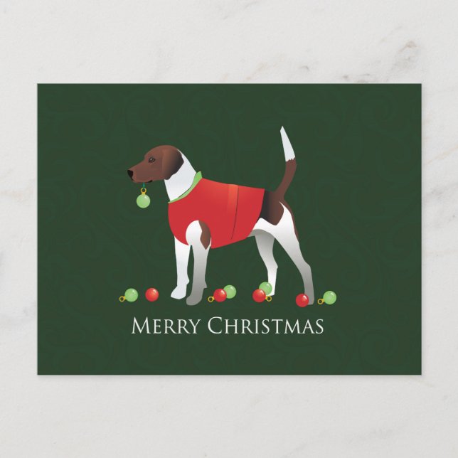 Cartão Postal De Festividades Design de Natal Harrier Dog (Frente)