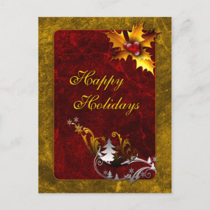 Cartão Postal De Festividades Design de Natal tradicional elegante