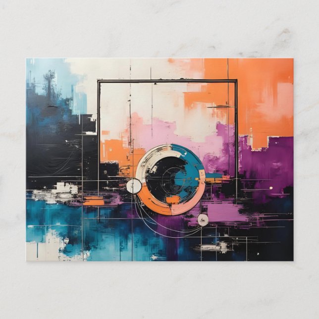 Cartão Postal De Festividades Design de Onda Retroativa 04 - Cartão-postal (Frente)