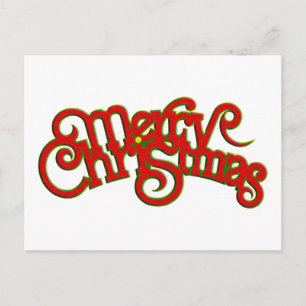 Cartão Postal De Festividades Design de texto de Vintage: Feliz Natal