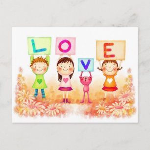CARTÃO POSTAL DE FESTIVIDADES DESIGN DO AMOR E DOS NAMORADOS