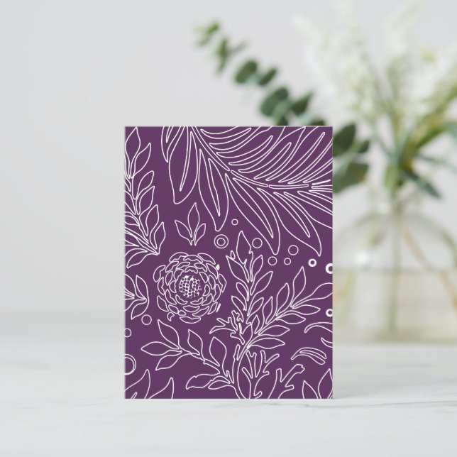 Cartão Postal De Festividades Design Floral 33 (Em pé/Frente)