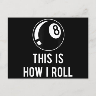 Cartão Postal De Festividades Design Funny Billiards Para Jogadores De Piscina R