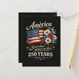 Cartão Postal De Festividades Deus Derramou Sua Graça Sobre Ti Aniversário de 25