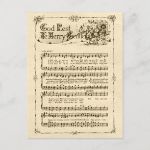 Cartão Postal De Festividades Deus Descanse Ye Feliz Cavalheiros CC0604 Cartão-