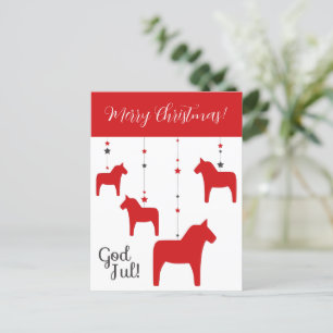 Cartão Postal De Festividades Deus personalizado! Natal Dala Horse
