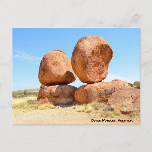 Cartão Postal De Festividades Devils Marbles, Austrália (Frente)