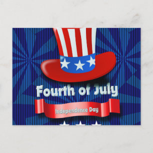 Cartão Postal De Festividades Dia da Independência/4 de julho