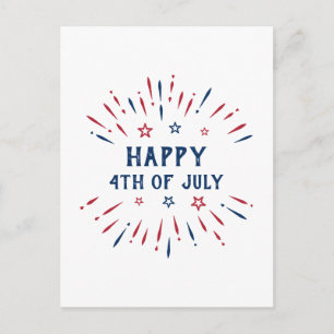 Cartão Postal De Festividades Dia da Independência 4 de julho Patriótico America
