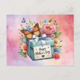 Cartão Postal De Festividades Dia das Mães com flores