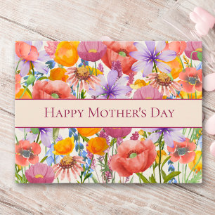 Cartão Postal De Festividades Dia das Mães para a Vovó Flores Coloridas