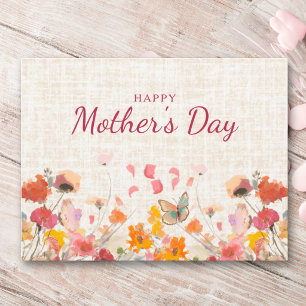 Cartão Postal De Festividades Dia das Mães para a Vovó Jardim Floral Elegante