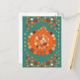 Cartão Postal De Festividades Dia de Ação de Graças Abóbora