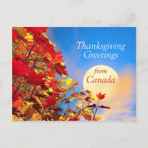 Cartão Postal De Festividades Dia de Ação de Graças do Canadá