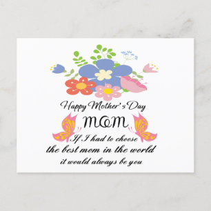 Cartão Postal De Festividades dia de as mães