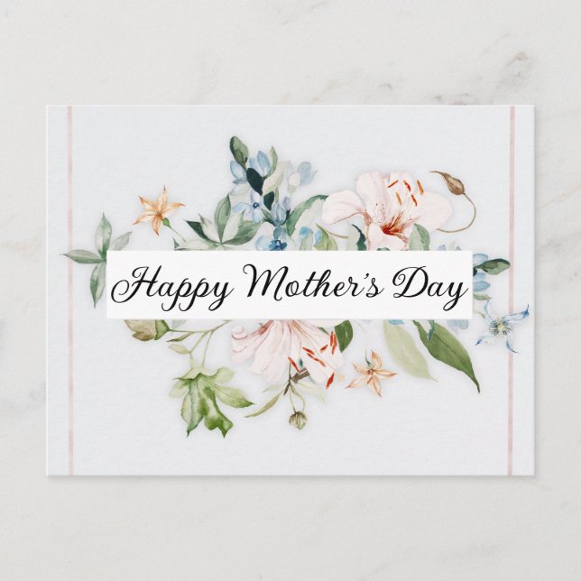 Cartão Postal De Festividades Dia de as mães Feliz (Frente)