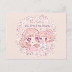 Cartão Postal De Festividades Dia de as mães feliz com design animado