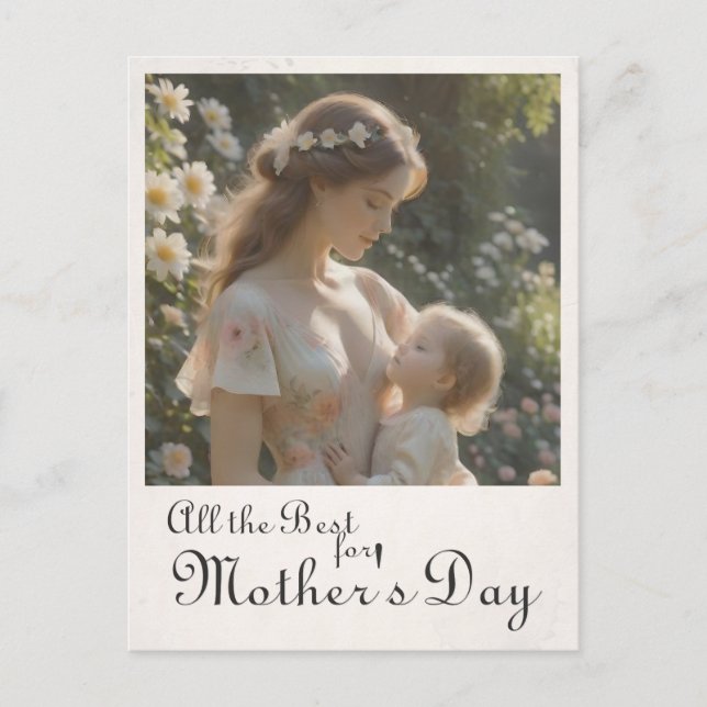 Cartão Postal De Festividades Dia de as mães - Um Embarque De Jardim De Tensão (Frente)