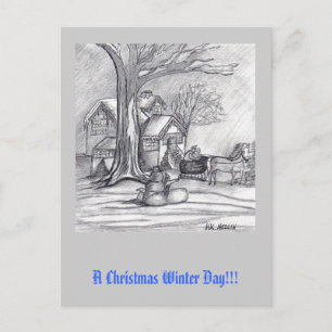 Cartão Postal De Festividades Dia de inverno de Natal