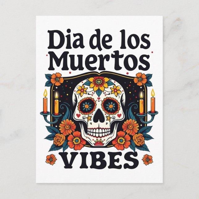 Cartão Postal De Festividades Día De Los Muertos Vibes Oaxaca Dia dos Mortos (Frente)