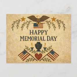 Cartão Postal De Festividades Dia de Memória Primitive Americana