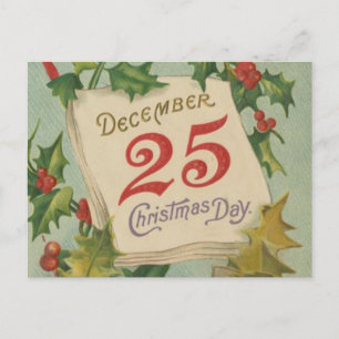 Cartão Postal De Festividades Dia de Natal de 25 de dezembro