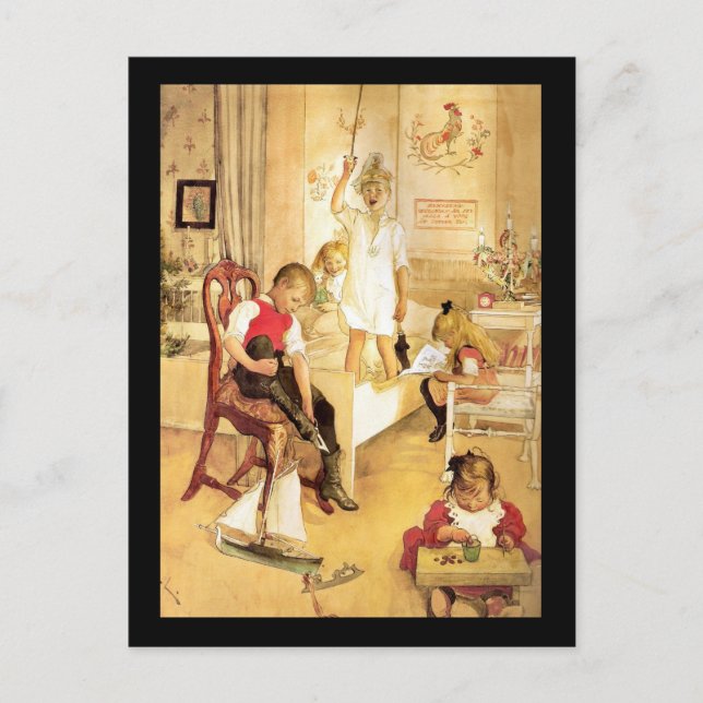 Cartão Postal De Festividades Dia de Natal no berçário (Frente)