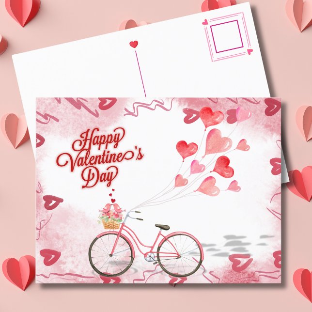 Cartão Postal De Festividades Dia de os namorados Bicicleta Rida do Amor (Criador carregado)