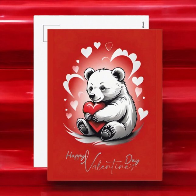 Cartão Postal De Festividades Dia de os namorados com Urso Rico (Criador carregado)