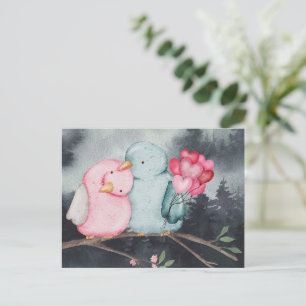 Cartão Postal De Festividades Dia de os namorados de aves