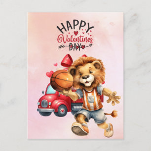 Cartão Postal De Festividades Dia de os namorados de basquete do jogador apaixon
