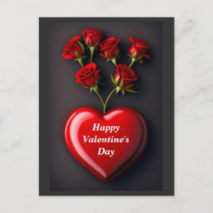 Cartão Postal De Festividades DIA DE OS NAMORADOS e ROSAS