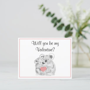 Cartão Postal De Festividades Dia de os namorados Koala Love