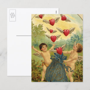 Cartão Postal De Festividades Dia de os namorados Vintage, Copas Vitorianas de C