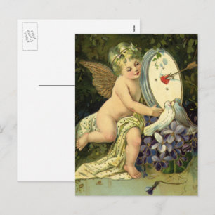 Cartão Postal De Festividades Dia de os namorados Vitoriano Vintage, Pássaros A