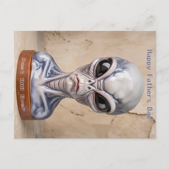 Cartão Postal De Festividades Dia de os pais alienígena (Frente)