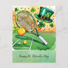 Cartão Postal De Festividades Dia de Patrick para o jogador de Tênis