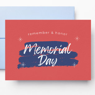 Cartão Postal De Festividades Dia do Memorial Vermelho e Azul